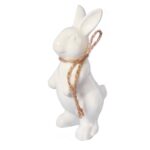 ZAJĄCZEK CERAMICZNY FIGURKA STOJĄCA BIAŁA - obrazek 2