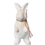 ZAJĄCZEK CERAMICZNY FIGURKA STOJĄCA BIAŁA