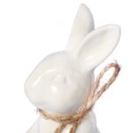 ZAJĄCZEK CERAMICZNY FIGURKA STOJĄCA BIAŁA - obrazek 3