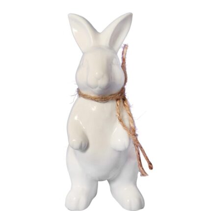 ZAJĄCZEK CERAMICZNY FIGURKA STOJĄCA BIAŁA