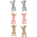 Klamerki drewniane spinacze mini zajączek z ogonkiem w 6 szt. II - obrazek 2