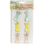 Klamerki drewniane spinacze mini zajączek z ogonkiem w 6 szt. - obrazek 2