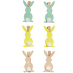 Klamerki drewniane spinacze mini zajączek z ogonkiem w 6 szt. - obrazek 3