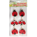 Klamerki drewniane spinacze mini z biedronką 6 szt. - obrazek 2