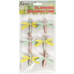 Klamerki drewniane spinacze mini z ważką 6 szt. - obrazek 2