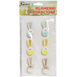 Klamerki drewniane spinacze mini z zajączkiem w 6 szt. - obrazek 2