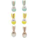 Klamerki drewniane spinacze mini z zajączkiem w 6 szt. - obrazek 3