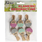 Klamerki drewniane spinacze mini z zajączkiem w jajku 6 szt. - obrazek 2