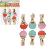 Klamerki drewniane spinacze mini z zajączkiem w jajku 6 szt. II