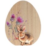 Drewniane JAJKO z dekoracją do postawienia 15 cm II