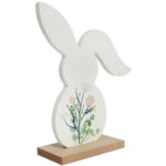 ZAJĄCZEK ZAJĄC DREWNIANY KRÓLIK WIELKANOCNY z dekoracją 19 CM - obrazek 2