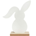 ZAJĄCZEK ZAJĄC DREWNIANY KRÓLIK WIELKANOCNY z dekoracją 19 CM - obrazek 3