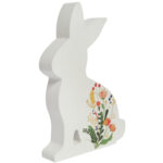 ZAJĄCZEK ZAJĄC DREWNIANY KRÓLIK WIELKANOCNY z dekoracją 19 CM - obrazek 2