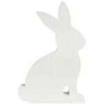 ZAJĄCZEK ZAJĄC DREWNIANY KRÓLIK WIELKANOCNY z dekoracją 19 CM - obrazek 3