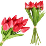 Bukiet 12 TULIPANÓW W PĘCZKU Z RAFIĄ 32 cm