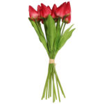 Bukiet 12 TULIPANÓW W PĘCZKU Z RAFIĄ 32 cm - obrazek 2