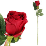 RÓŻA sztuczny kwiat do wazonu czerwona 52 cm