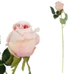 RÓŻA sztuczny kwiat do wazonu kremowa 52 cm