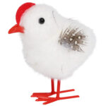 KURCZAK 8CM KURCZACZEK WIELKANOCNY BIAŁO BRĄZOWY KACZUSZKA KURKA - obrazek 3