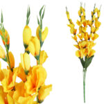 BUKIET 5 GAŁĄZEK MIECZYKÓW żółty GLADIOLA 67 cm