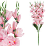 BUKIET 5 GAŁĄZEK MIECZYKÓW jasno-różowy GLADIOLA 67 cm