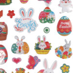 Naklejki wielkanocne na okno, samoprzylepne, kolorowe 18×10 cm/2 - obrazek 2