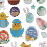 Naklejki wielkanocne na okno, samoprzylepne, kolorowe 18×10 cm/3 - obrazek 2