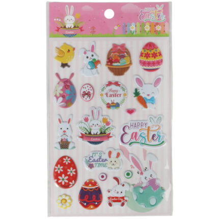 Naklejki wielkanocne na okno, samoprzylepne, kolorowe 18×10 cm/4