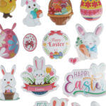 Naklejki wielkanocne na okno, samoprzylepne, kolorowe 18×10 cm/4 - obrazek 2