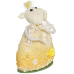 Owieczka z sizalu Baranek stojący dekoracja wielkanocna 15 cm żółty - obrazek 3