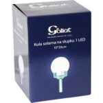 Solarne Oświetlenie Ogrodowe - Srebrna Kula na Słupku z Czujnikiem Zmierzchu - obrazek 3