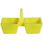 POJEMNIK NA MASŁO I CHRZAN DO KOSZYCZKA ŻÓŁTY