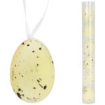 JAJKA PLASTIKOWE NAKRAPIANE PISANKI JAJKO ZAWIESZKA 6 SZT żólte