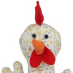 KURA OZDOBA Z MATERIAŁU W KWIATKI  KURA FOLKLOR WIELKANOC ŻÓŁTA 25 CM - obrazek 2