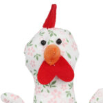 KURA OZDOBA Z MATERIAŁU W KWIATKI  KURA FOLKLOR WIELKANOC RÓŻOWA 25 CM - obrazek 2