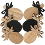 Klamerki drewniane spinacze mini z jajkami 6 szt. brązowe