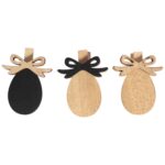 Klamerki drewniane spinacze mini z jajkami 6 szt. brązowe - obrazek 3