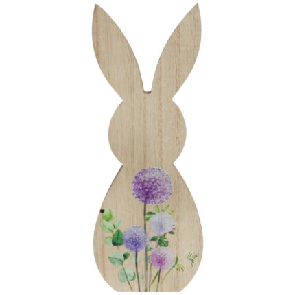 ZAJĄCZEK ZAJĄC DREWNIANY KRÓLIK WIELKANOCNY z dekoracją 20 CM