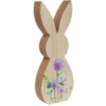 ZAJĄCZEK ZAJĄC DREWNIANY KRÓLIK WIELKANOCNY z dekoracją 20 CM - obrazek 3