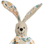 Zając siedzący Ozdoba Wielkanocna Figurka w ubranku w żółte kwiatki 36 cm - obrazek 2