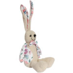 Zając siedzący Ozdoba Wielkanocna Figurka w ubranku w różowe kwiatki 36 cm - obrazek 2