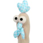 Kogut Wielkanocny z Lnu 25cm - Niebieska Dekoracja Świąteczna - obrazek 2