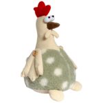 KOGUT OZDOBA Z MATERIAŁU KOGUT FOLKLOR WIELKANOC ZIELONY 25 CM