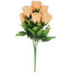 BUKIET 7 RÓŻ Z DODATKAMI sztuczne kwiaty do wazonu KOMPOZYCJA kremowa 35 cm - obrazek 2