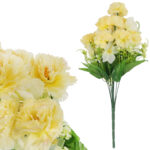 BUKIET GOŹDZIKÓW Z DODATKAMI sztuczne kwiaty do wazonu KOMPOZYCJA żółta 40 cm