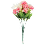 BUKIET GOŹDZIKÓW Z DODATKAMI sztuczne kwiaty do wazonu KOMPOZYCJA różowo-biały 40 cm - obrazek 2