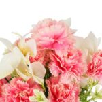 BUKIET GOŹDZIKÓW Z DODATKAMI sztuczne kwiaty do wazonu KOMPOZYCJA różowo-biały 40 cm - obrazek 3