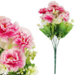 BUKIET GOŹDZIKÓW Z DODATKAMI sztuczne kwiaty do wazonu KOMPOZYCJA różowa 40 cm