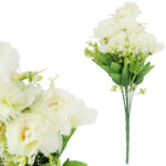 BUKIET GOŹDZIKÓW Z DODATKAMI sztuczne kwiaty do wazonu KOMPOZYCJA biała 40 cm