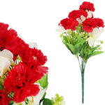 BUKIET GOŹDZIKÓW Z DODATKAMI sztuczne kwiaty do wazonu KOMPOZYCJA czerwona 40 cm